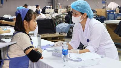 Hưng Yên: Hơn 3.000 người lao động Công ty Hualida Thái Bình được khám sức khỏe định kỳ và tầm soát bệnh nghề nghiệp