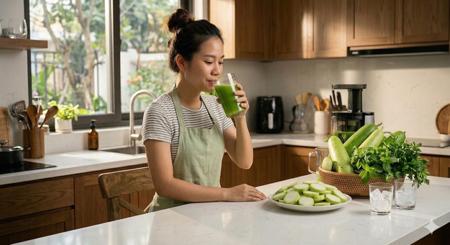 3 sai lầm nguy hiểm khi uống nước ép bí đao sống để giảm cân