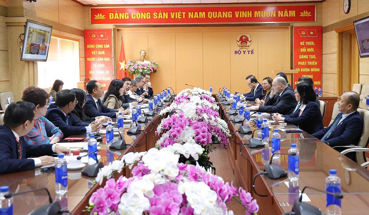 Bộ trưởng Bộ Y tế Đào Hồng Lan tiếp, làm việc với Chủ tịch Liên đoàn Nha khoa Thế giới- Ảnh 6.